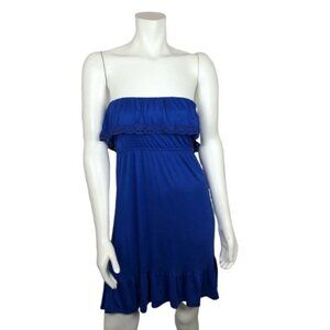 NEW AQUA Blue Ocean Summer Strapless Dress Blue XS